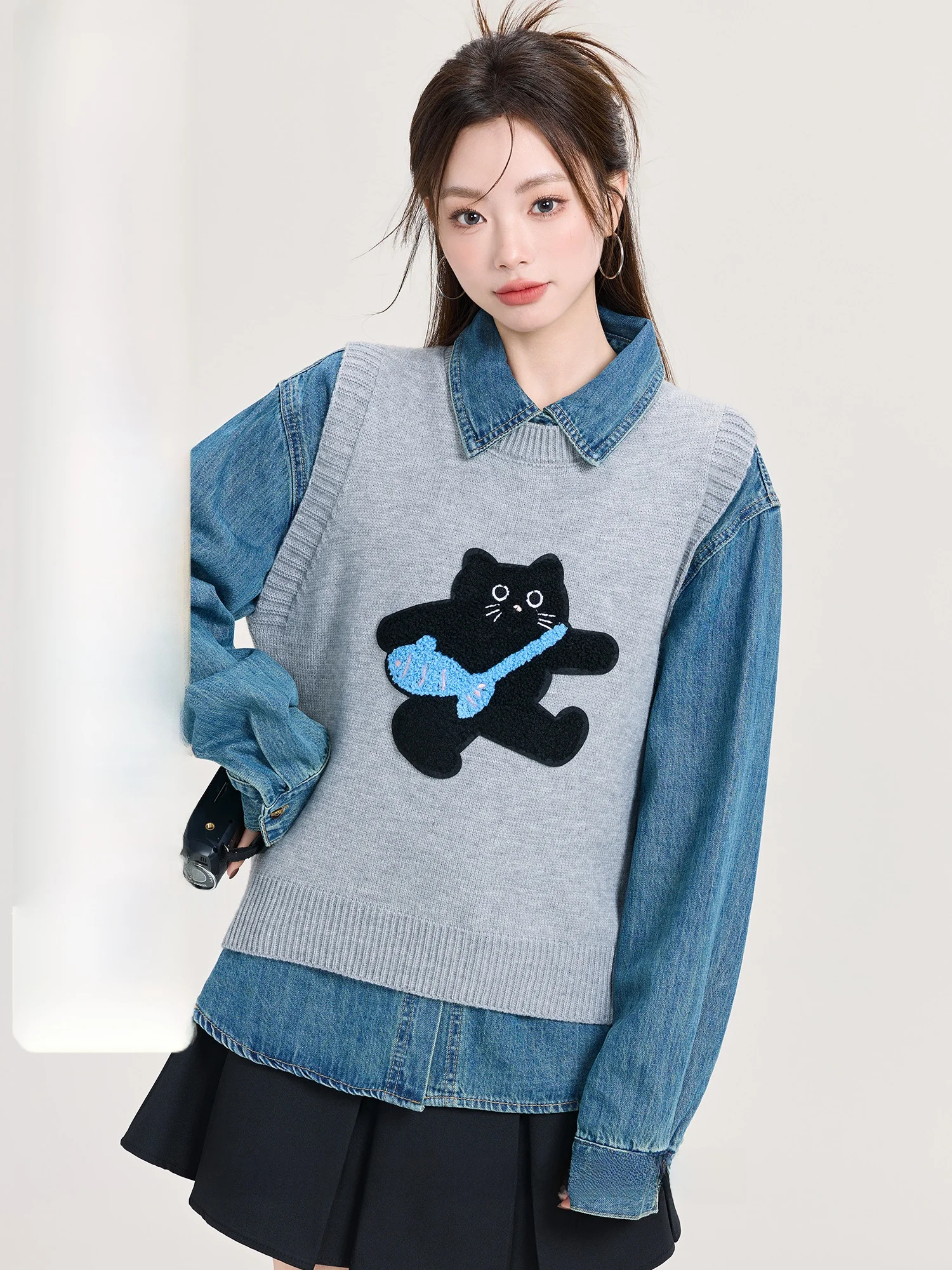 

Academy Sle Knitted irt under Vest Svel Women's Autumn Winter Sweater Base Layer Top V-ne Regular Length Medium W...