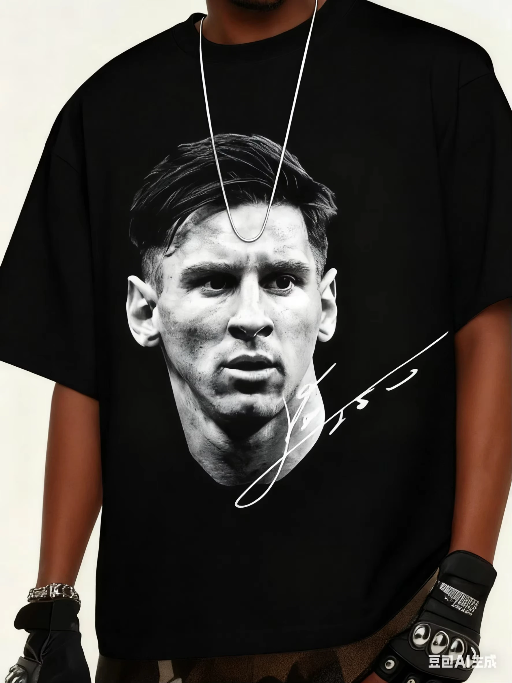 2025 الربيع/الصيف ليو ميسي كرة القدم خمر مطبوعة الرياضة عادية تي شيرتات قصيرة الاكمام الرجال والنساء الأمريكية