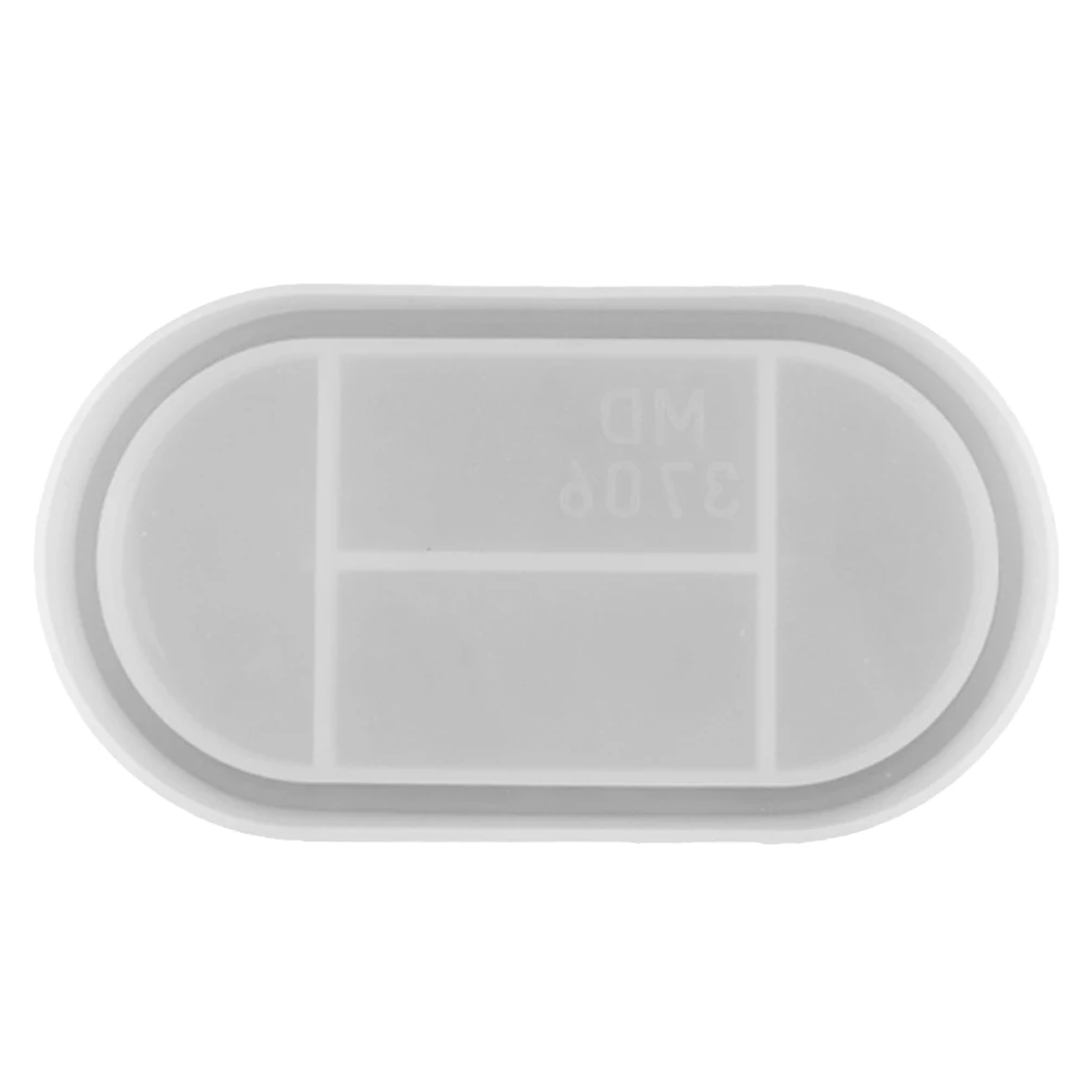 

DIY Tray Mold Silicone Plate Making Mould for Crafts Epoxy Crystal White Translucent Durable Non Deform Break Resistance
