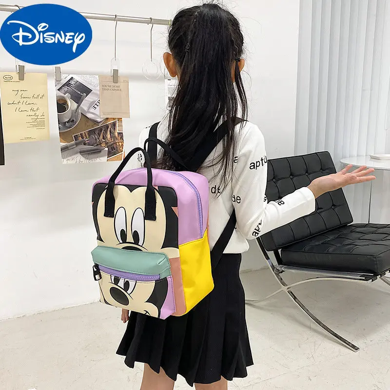 Tas ransel wanita, tas ransel wanita, tas sekolah, tas siswa, sekolah menengah, tas kosmetik portabel, Mickey, kartun, imut, Disney, anak perempuan