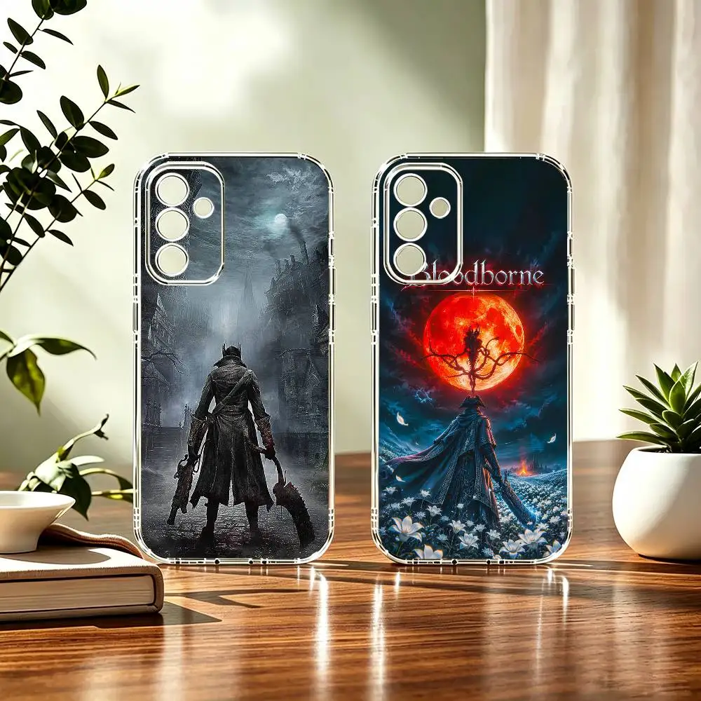 B-Bloodborne hot action Game Stand Phone Case Transparent TPU For Samsung A71, A70, A52, A51, A40, A30, A20