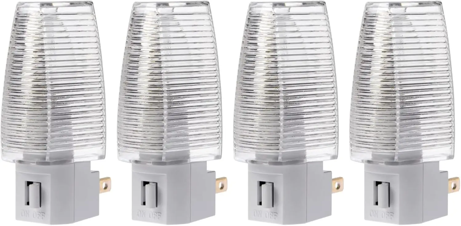 

Plug-in Night Light with Switch for Hallway, Bedroom, Stairways - Includes 4W Bulb | 4 Pack