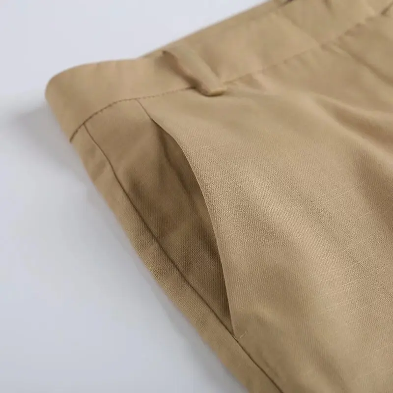 Damskie spodnie z wysokim stanem, proste nogawki, bawełniane, codzienne, na wiosnę i lato, nowe, wyszczuplające, wygodne, w stylu streetwear.