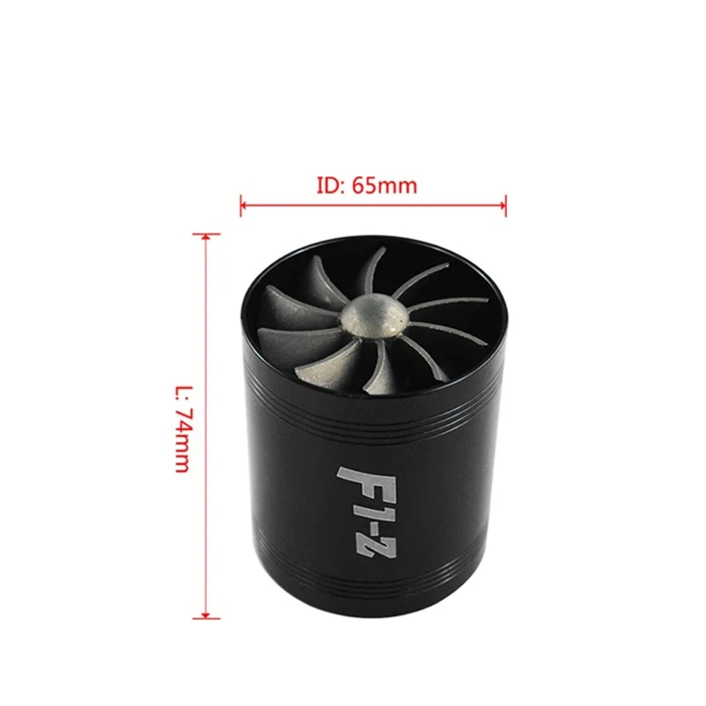 JONBO  Car Turbine Supercharger kit F1-Z Double Turbine Turbo Charger Air Intake Gas Fuel Saver Fan for Air Intake Hose 65-74mm