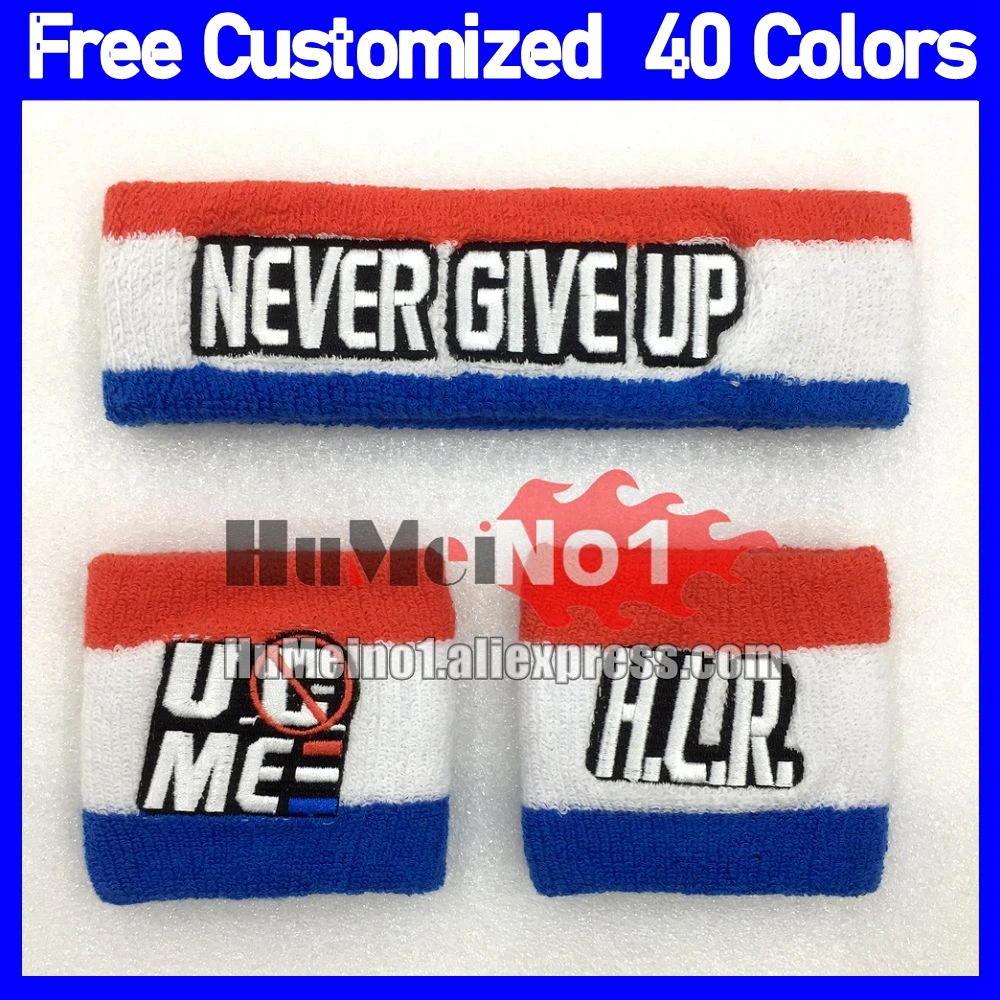 Cotton Embroidery Wrist Sweatband Tennis Wrestling Sports Wristband Volleyball Gym Wrist Brace Support Sweat Band Towel Bracelet