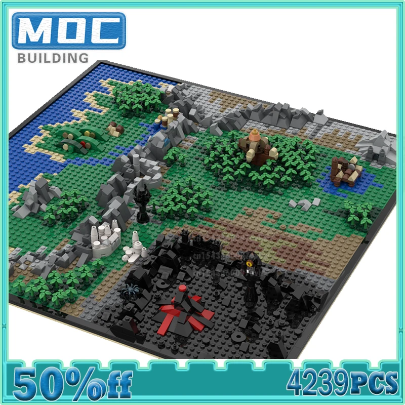 Moc Building Blocks แผนที่ขนาดเล็ก Middle Earth Modular Street View รุ่นเทคโนโลยีอิฐสร้างสรรค์ DIY ประกอบของเล่นของขวัญ