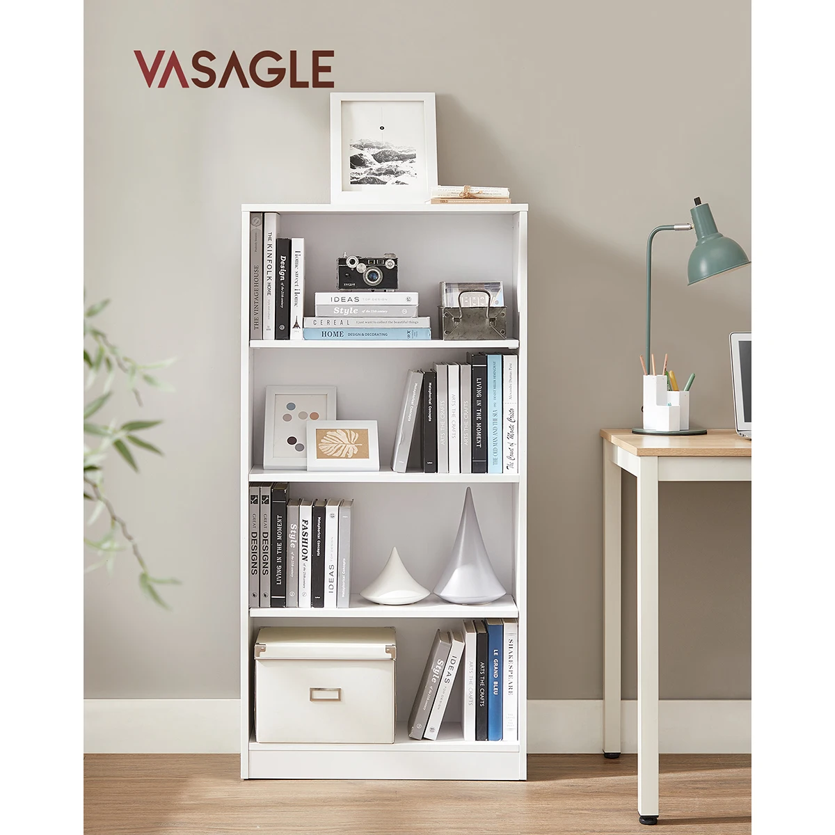 VASAGLE 3 Tier Bookcase with Adjustable Shelves, Children's Bookshelf and Storage Unit for Study Home Office, 80 x 24 x 93 cm