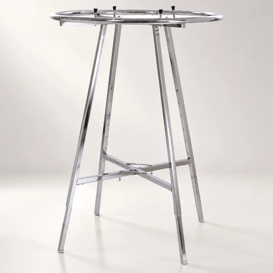 36 Diameter Round Folding Rack Bundle + 30 Diameter Glass Shelf for home office use, steel frame with black finish, durable tem