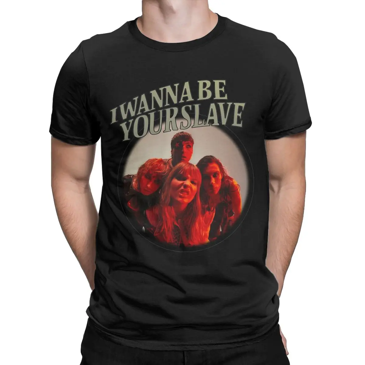 Men T-Shirt Maneskin I Wanna Be Your Slave Iwbs Novelty 100% Cotton Tee Shirt Short Sleeve T Shirts Crewneck Clothing Gift Idea