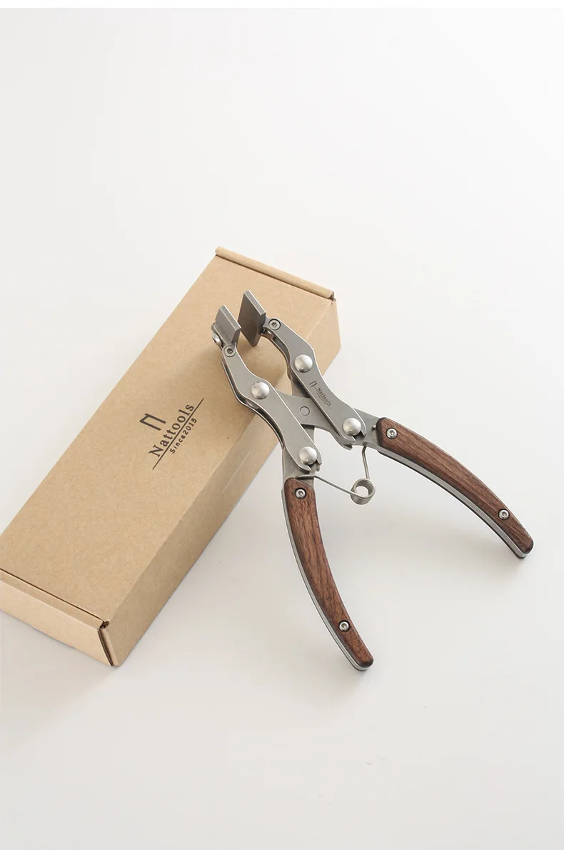 Nattools second generation cost-effective, flat-mouth pliers parallel pliers, handmade DIY leather jaw 38mm 350g