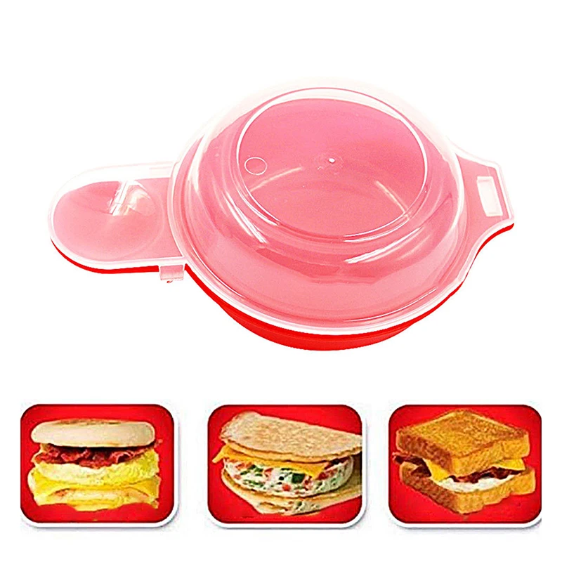 2pcs/set, Easy Eggwich Microwave Egg Cooker, Red And Clear, Kitchen Gadgets, Kitchen Accessories