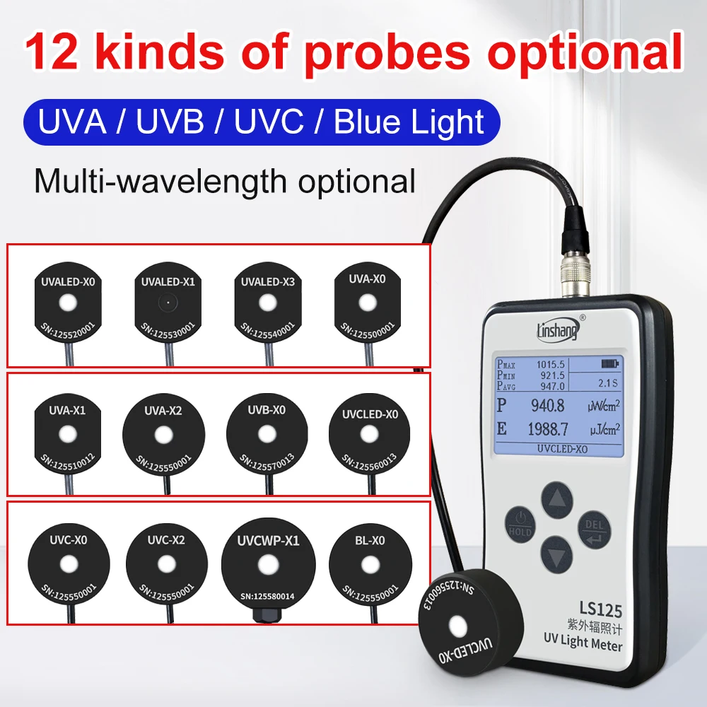 Pro Grade UV-Lichtmessgerät LS125 Multi-Sonde UVA UVB UVC-Intensitätsmessgerät UV-Radiometer