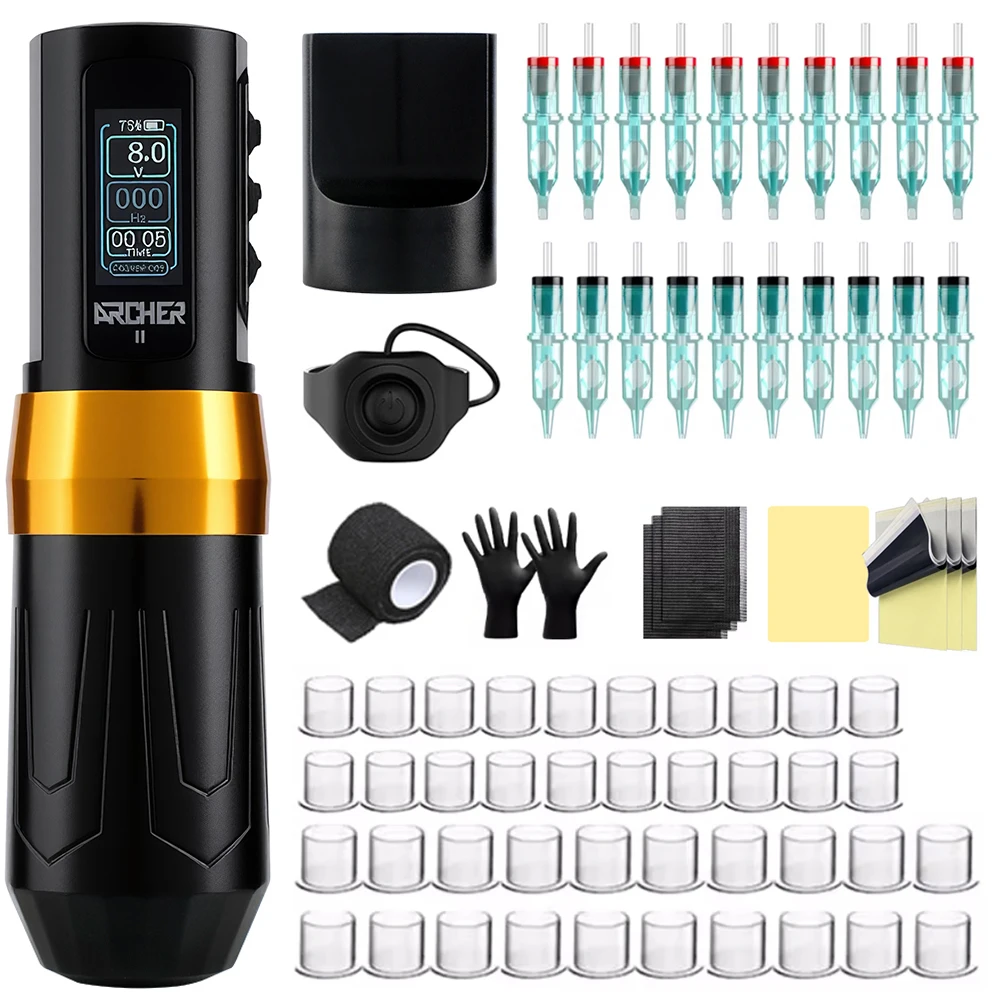 

Wireless Tattoo Gun Kit Complete Tattoo Pen Kit with Smart Display 2000mAh Battery for Professional Tattoo Artists & Beginner