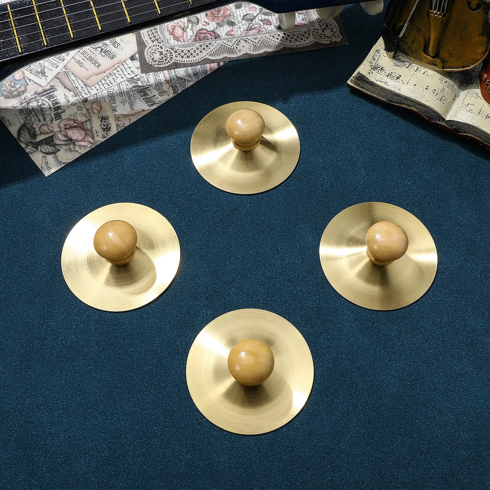 

4 Pcs Children's Percussion Instrument Kid Kids Small Baby Finger Cymbals Miniature Preschool