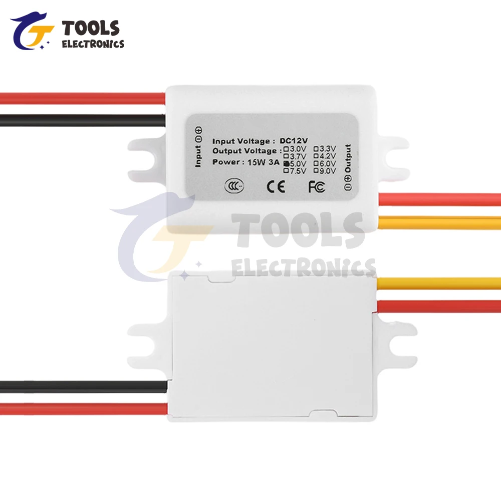 DC 12V para DC 5V3A Buck Fonte de alimentação 15W Módulo de alimentação DC-DC Step Down Converter