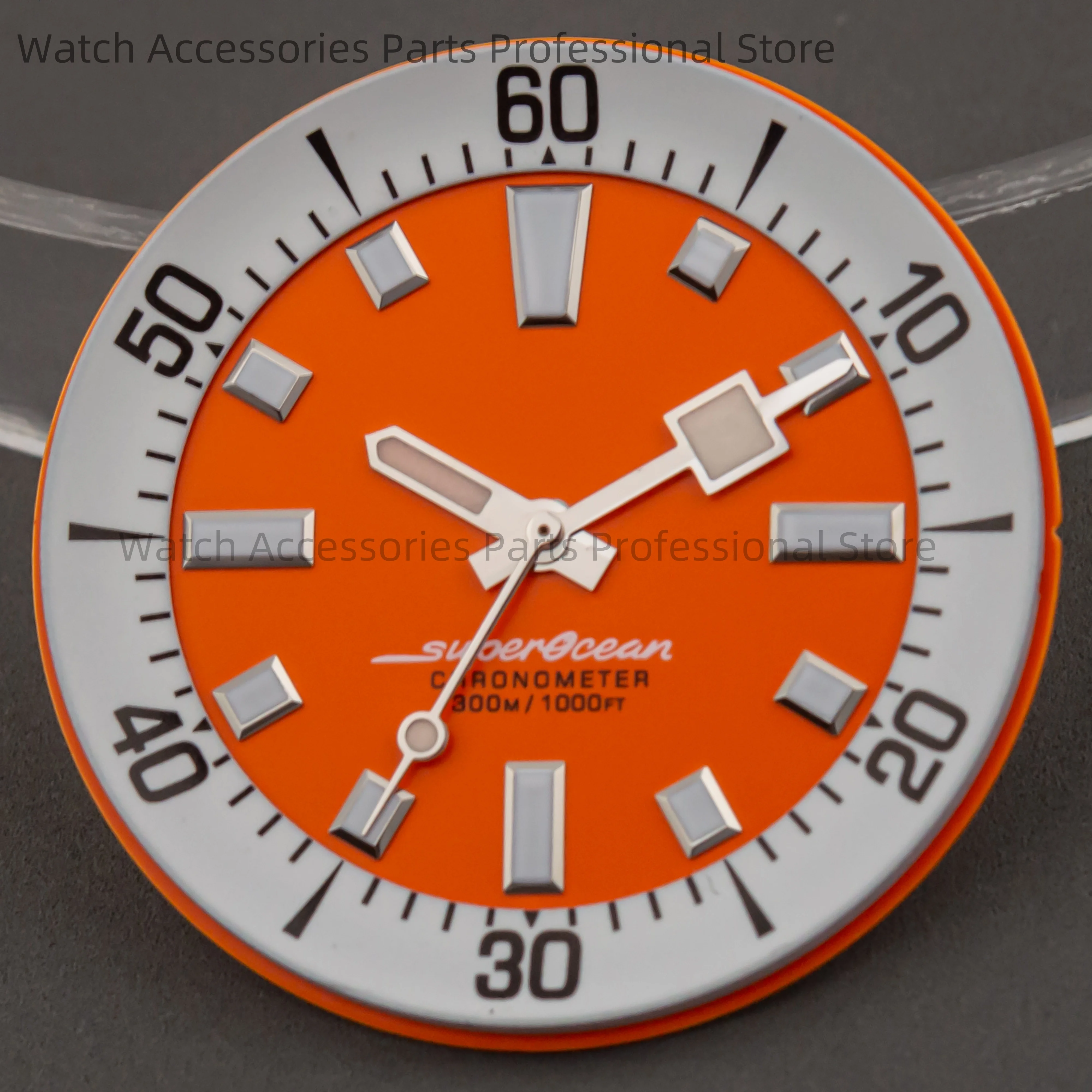 

for SUPEROCEAN Watch Dial Hands Green Luminous Dial Blue Luminous Needles NH35 Watch Dial fit NH35 NH36 Movement Mod Watch Parts