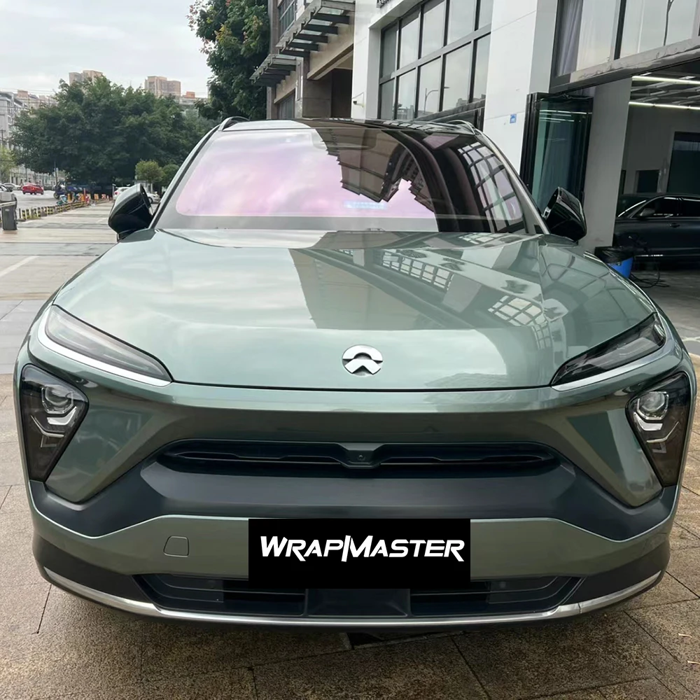 Wrapmaster 5M/10M/18M PET Liner Metallic Nextev Aurora Green UV Resistant Vinyl Wrap Car Decoration Film