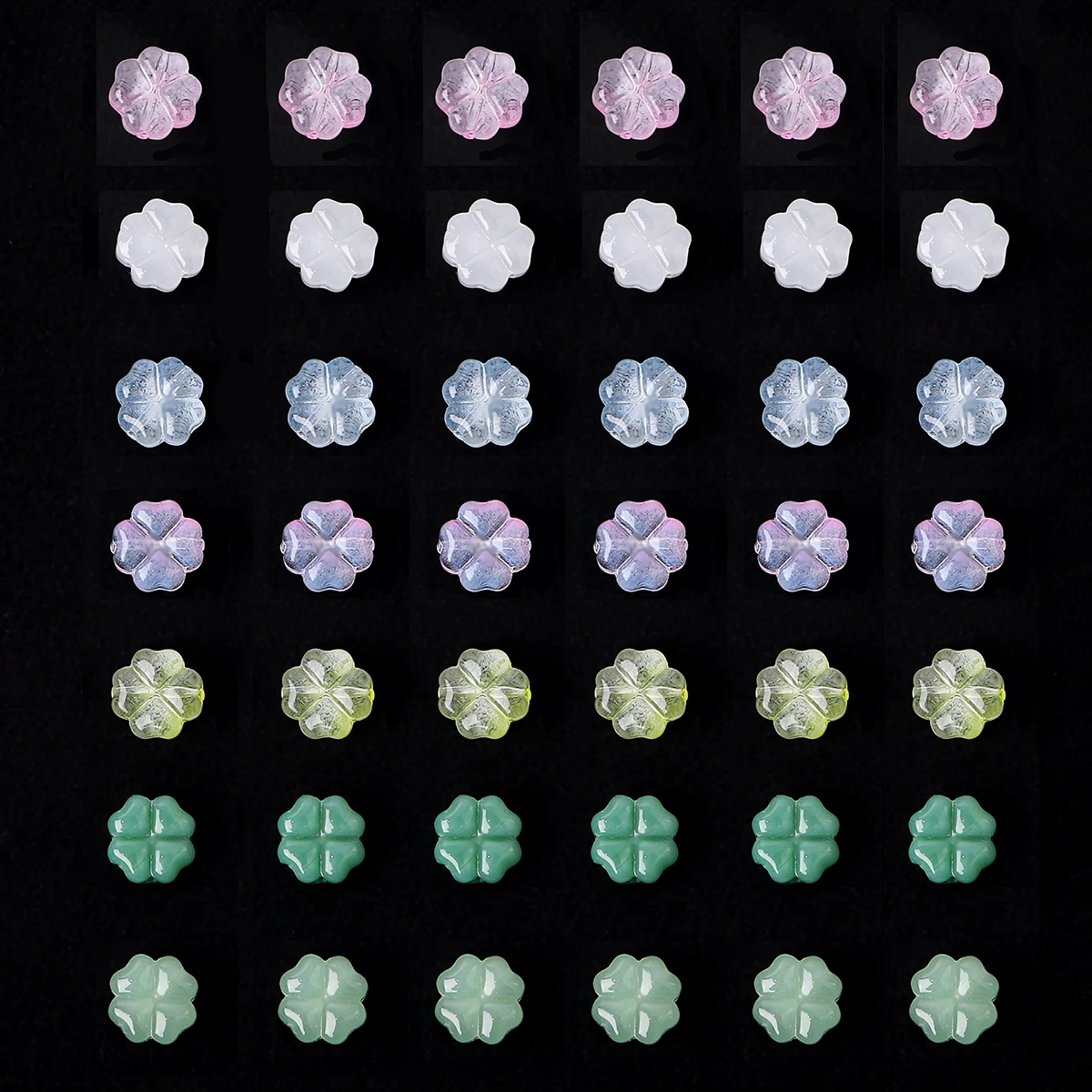 20/50pcs/Lot 10mm Colored Four-leaf Clover Shape Beads for Jewelry Making Loose Spacer Glass Beads DIY Bracelet Necklace