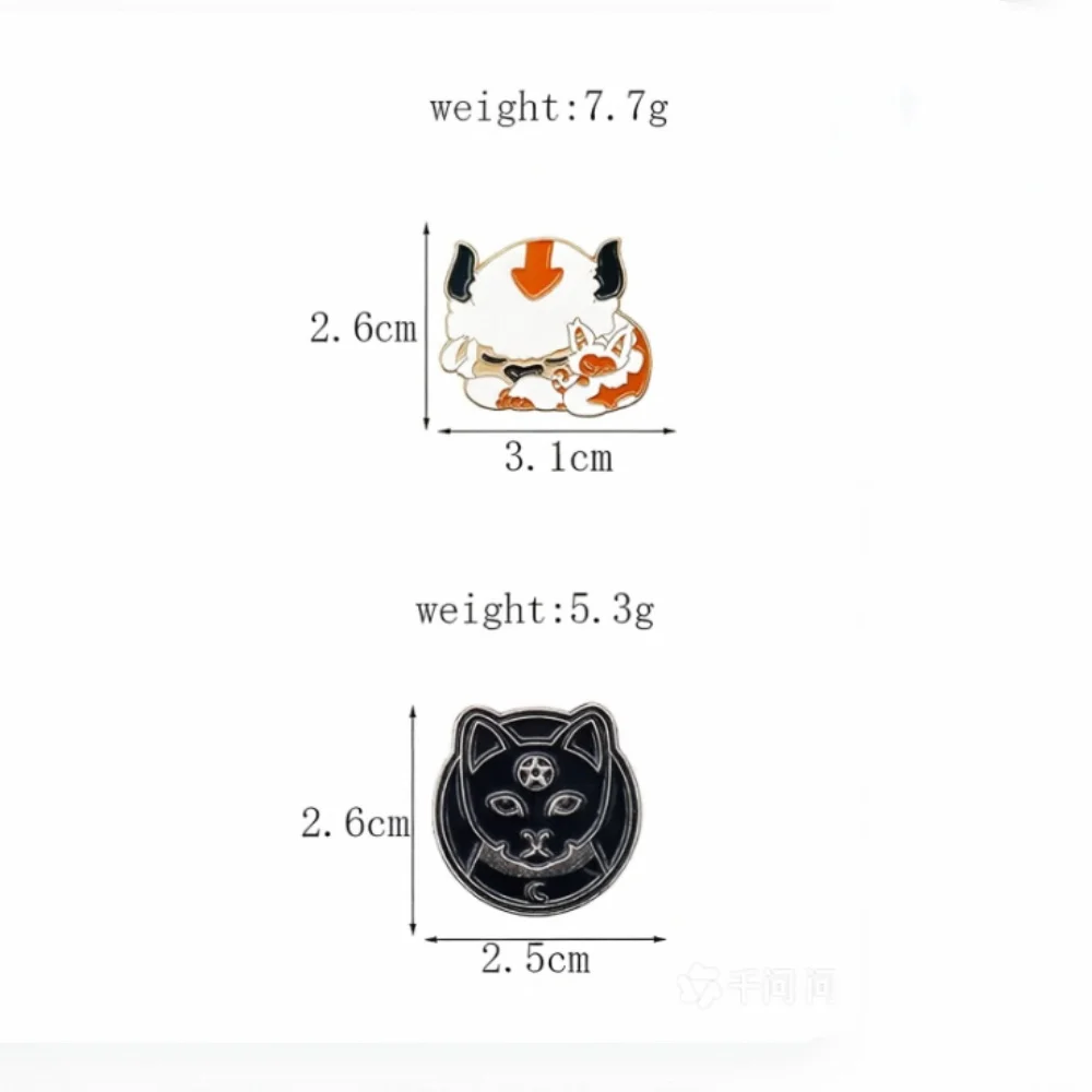2pcs/set Cute Cartoon Cat Enamel Brooch Creative Animal Lapel Pin Badge Backpack Clothing Hat Accessories