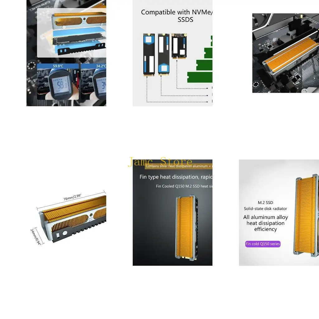 

LX0B для M.2 SSD, медная теплоотводящая трубка, теплопроводность, латунный ребристый радиатор