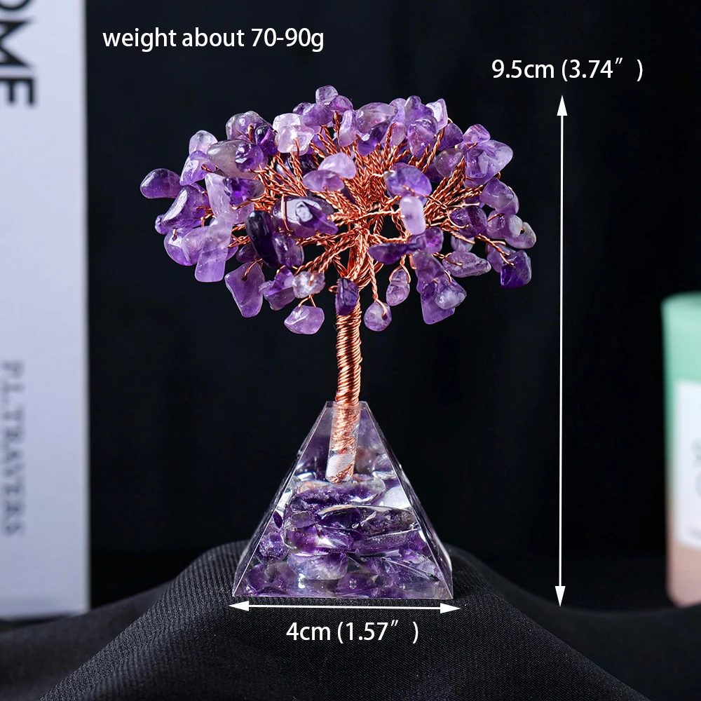 Natürliche Stein Rose Quarz Orgonite Pyramide Basis Kristall Baum Energie Schutz Heilende Meditation Reiki Chakra Feng Shui Bäume – Detail 2