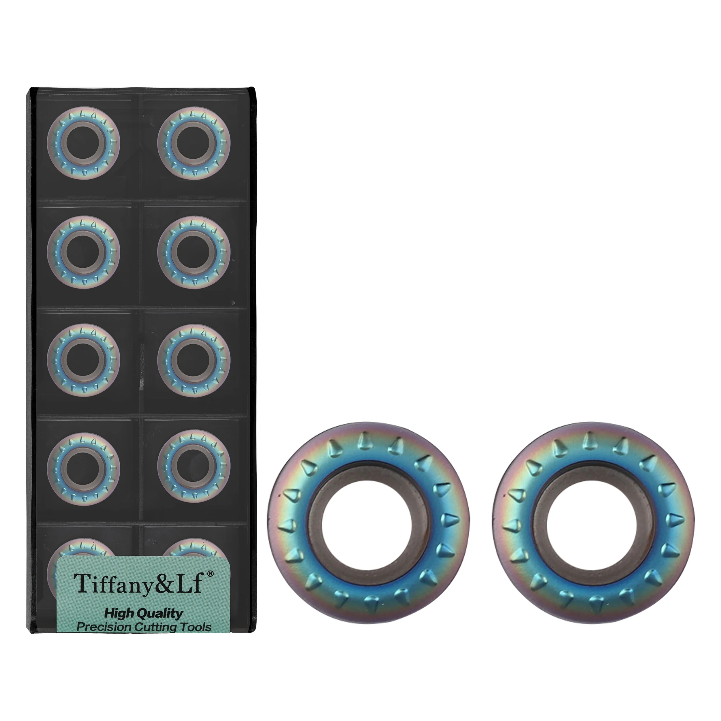 RPMT1003MOE-JS-torno de carburo de alta calidad, herramientas de torneado, hoja redonda colorida, TF618, RPMT10T3MOE, CNC