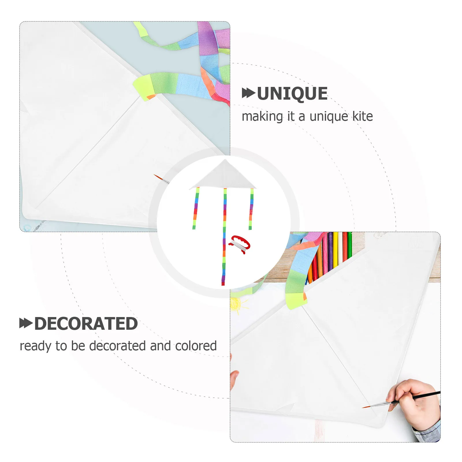 1 مجموعة مثيرة للاهتمام رسم طائرة ورقية فارغة DIY طائرة ورقية للأطفال الإبداعية الترابط النشاط مجموعة الطائرات الورقية للأطفال الورقية فارغة #2