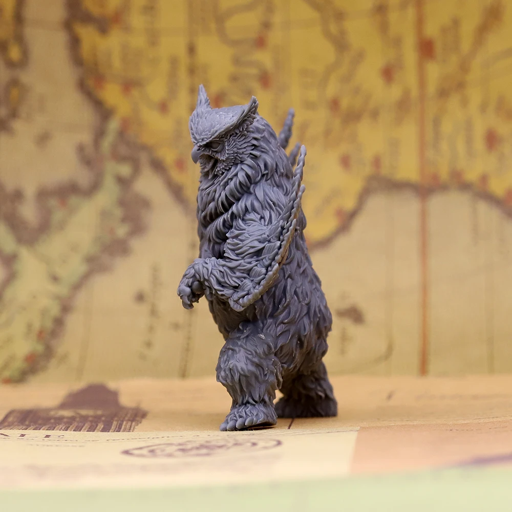 OwlBear Fantasy Creature Miniature, Unpainted Tabletop RPG Wargaming Figure
