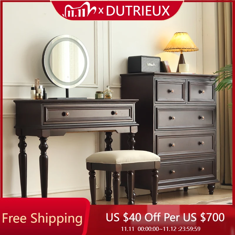 

Mid Century Makeup Vanity Table Bedroom Chair Storage Dressing Table Drawers Luxury Girl Cosmetics Penteadeira Home Furniture