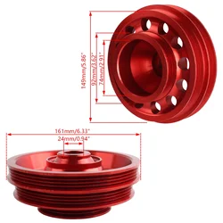 Crank Pulley Crankshaft Pulley Light Weight Aluminum For 1992-1995 Honda Civic SOHC D16 Red Blue