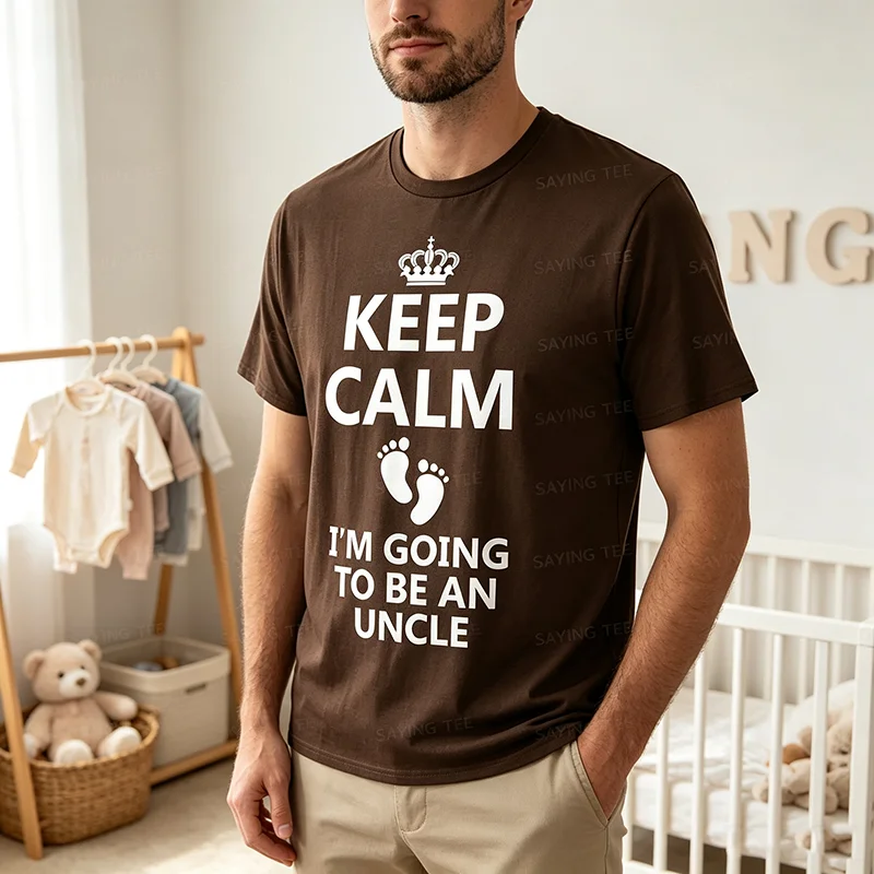 Bestes Onkel-T-Shirt für Männer, Papa, Schwangerschafts-Enthüllung, neues T-Shirt für den werdenden Onkel, Y2k-Buchstaben-Druck, Persönlichkeit, tolles Spruch-T-Shirt, Neuheit – Detail 5
