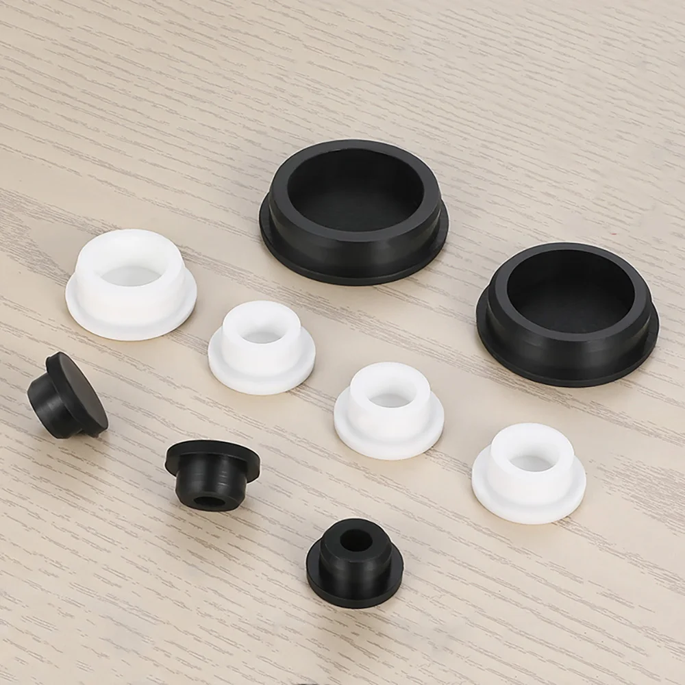 Bore 18mm-51.3mm T-type Plug Hollow Silicone Rubber Hole Caps Black Round Holes Sealing Plug Blanking End Caps Dustproof Plugs