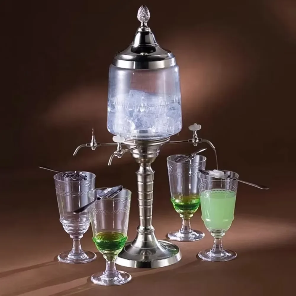 Dispensador de bebidas con fuente de vidrio promocional: gotero de 4 manecillas para abdomen y bebidas