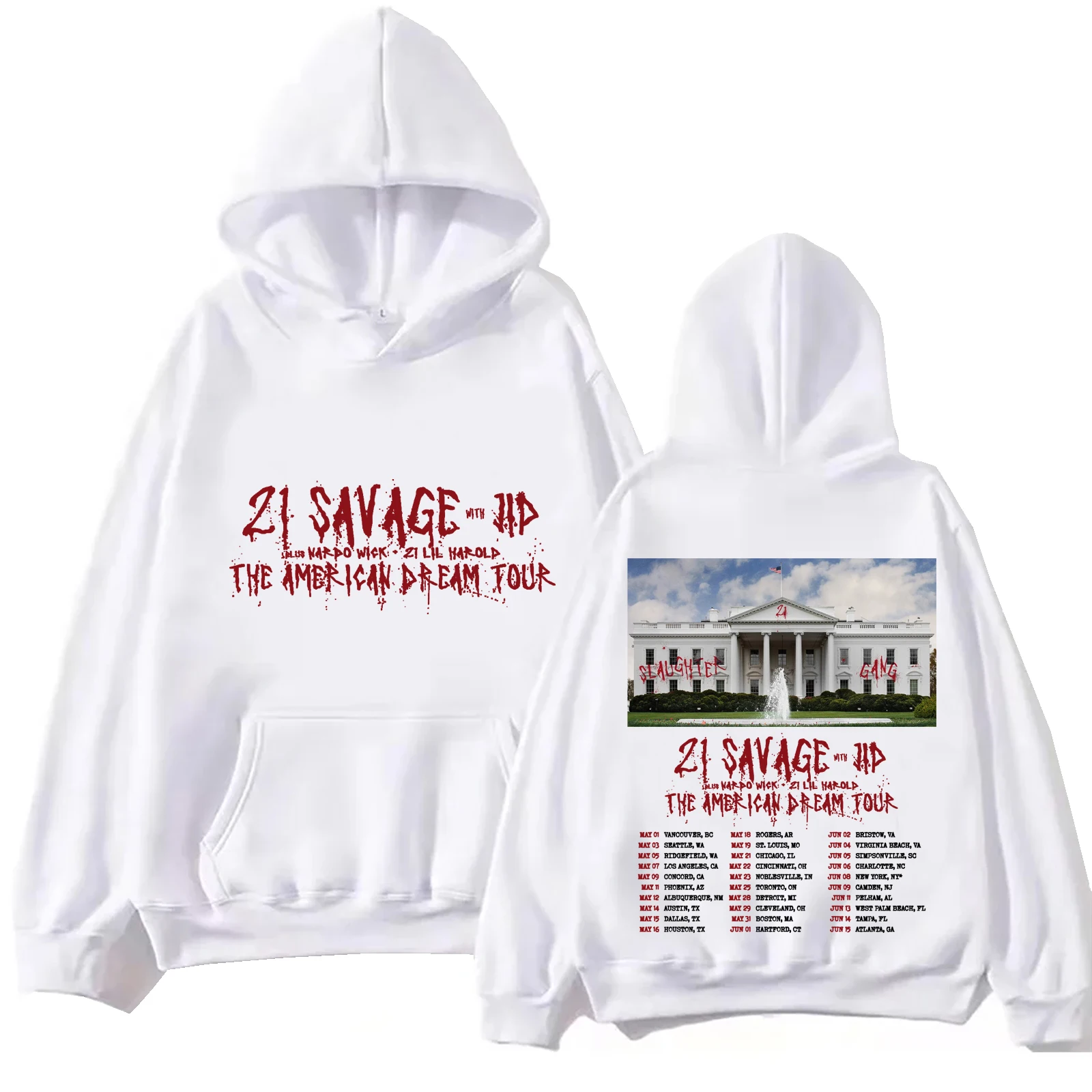 

21 SavageThe American Dream Tour 2024 Hoodie Tops Long Sleeve Regular Sweatshirt Music Fans Gift Spring Summer Casual