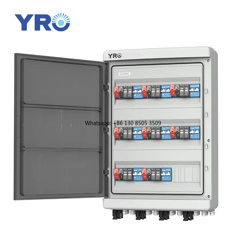 PV Combiner Box 8 in 8 Out Outdoor Solar Distribution Box Plastic Solar Electric System Waterproof Solar PV Array