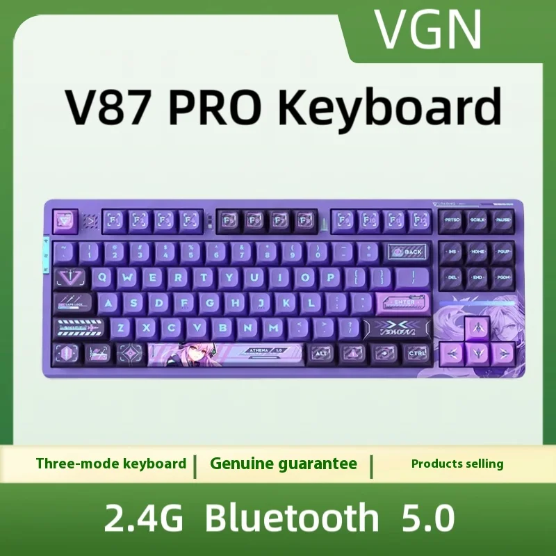 VGN V87 Pro Mini Wireless Mechanical Keyboard 2.4G Bluetooth Wired Gaming Keyboard RGB Hot-swap gamer Non-contact keyboard