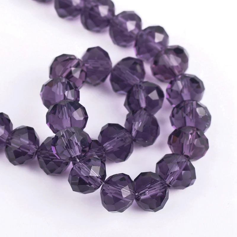 Rondelle Faceted Czech Crystal Glass Bluish Purple Color 3mm 4mm 6mm 8/10/12/16 18mm Loose Spacer Beads for Jewelry Making DIY