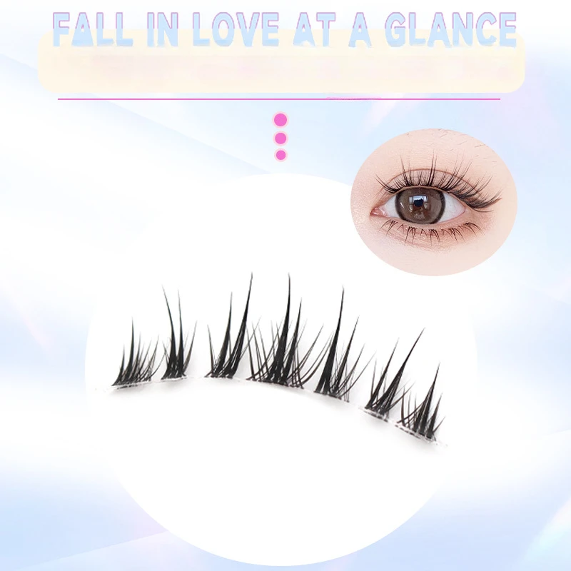 Dream Deer Little Devil False Eyelashes Manga Lash Manhua Eyelashes Natural Fairy Thick Transparent Stem W-31