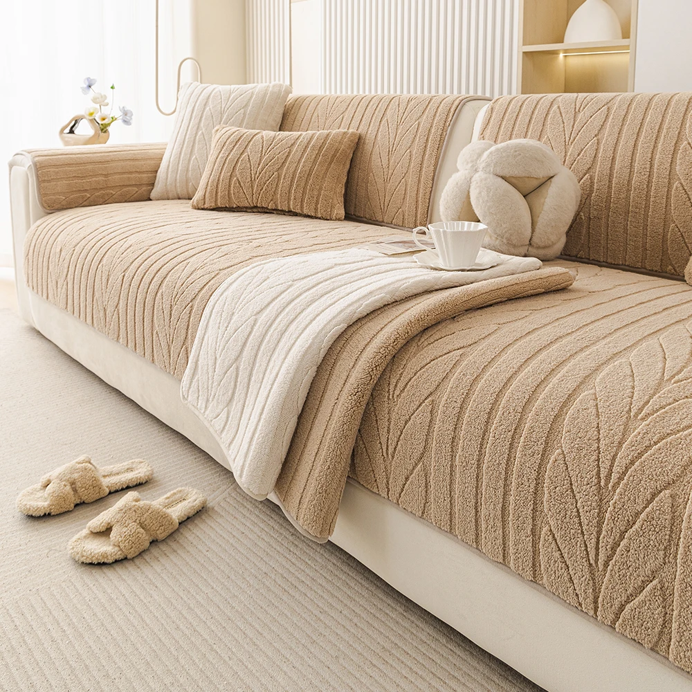 Anti-Slip Wheat Ear Pattern Sofa Cushion Cover Machine Washable Pet-Friendly Home Hotel Decorative Throw Pillow Case