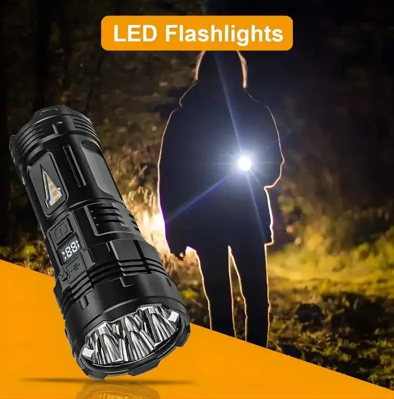 2024 New Outdoor Super Bright Flashlight 100000LM Most Powerful Torch Light IP46 Waterproof Tactical Flashlights For Hiking Lamp