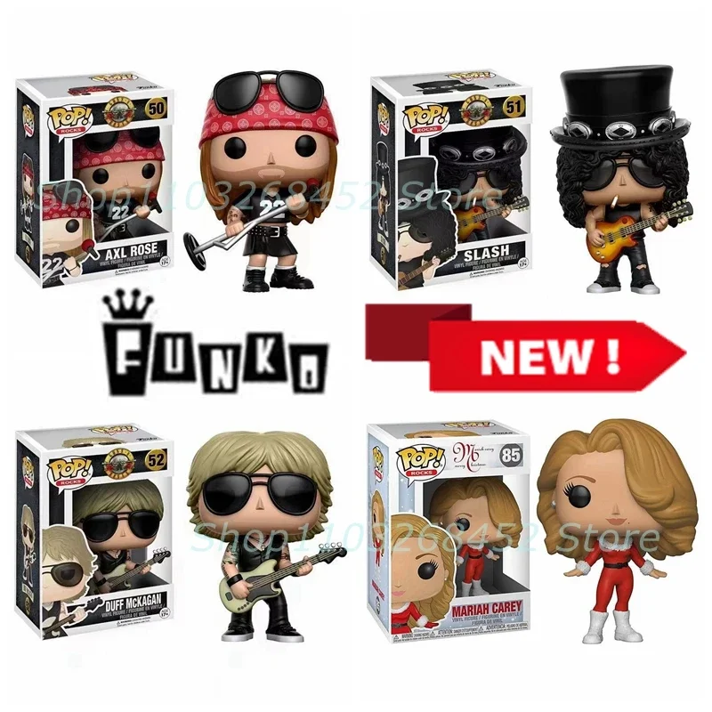 NEW Funko POP!!! Guns&n&Roses Band Axl Rose #50 Slash #51 Duff Mckagan #52 Marian Carey #85 Vinyl Action Figure Dolls Toys Gifts