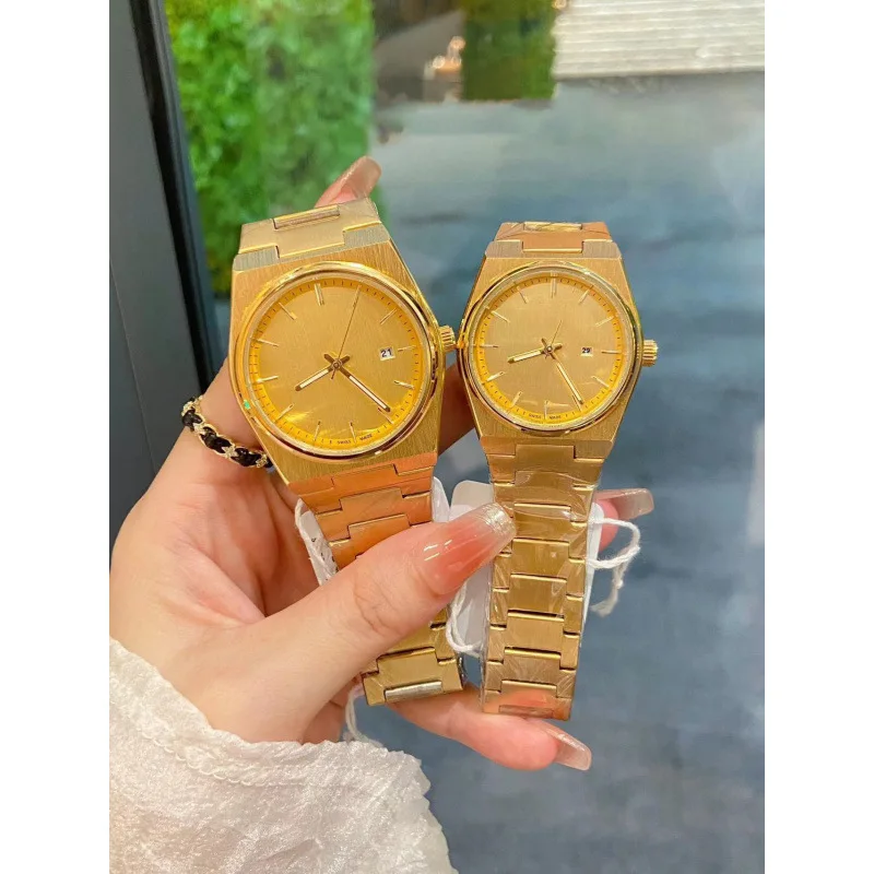 2025 ساعة أوتوماتيكية فاخرة للرجال ستانلس ستيل ياقوت كريستال مقاومة للماء عمل كاجوال نمط عرض التاريخ