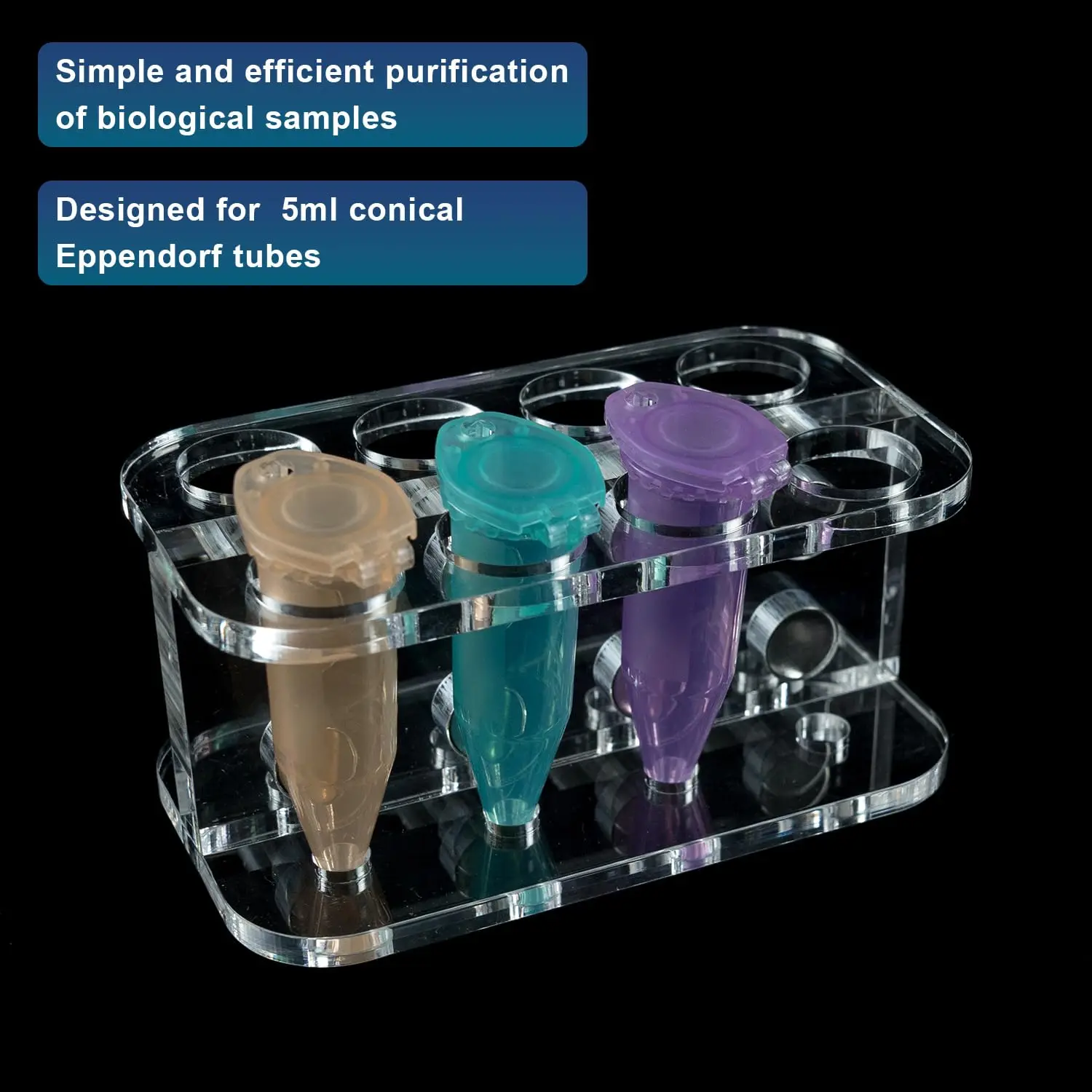Lab Use Magnetic Rack Separator for DNA, RNA or Protein Purification for Made for 0.2/1.5/2/5/10/15/50ml centrifuge Tubes,1 Pcs