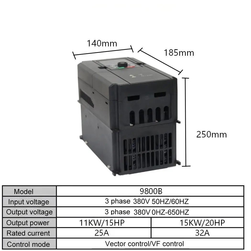 380V 3-Phase VFD 4KW-15KW AC Drive with 150% Overload Capacity, Ideal for Precise Motor Speed Regulation