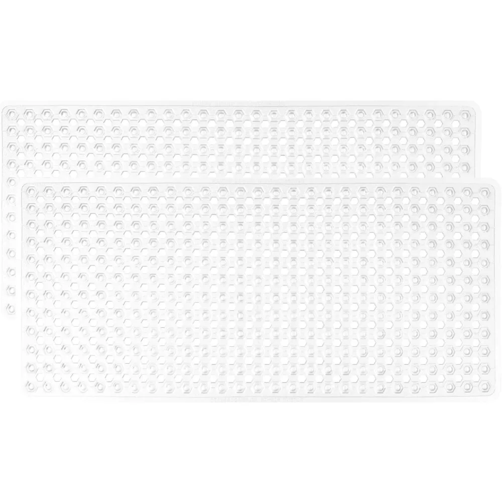 

Patented Bath Tub Shower Mat 2 Pack Machine Washable Bathtub Floor Liner Mats Suction Cups Drain Holes Soft on Feet