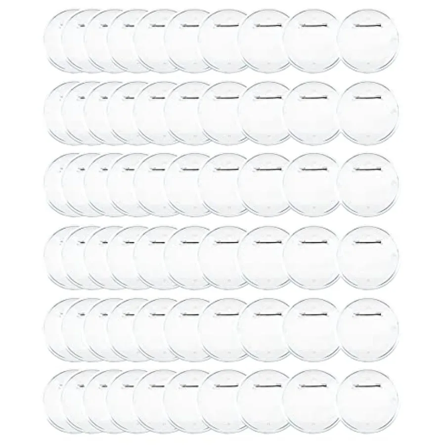 

60 упаковок 2,4-дюймовых акриловых дизайнерских прозрачных значков, комплект с пустыми пуговицами, булавками для рукоделия, мероприятия, значки «сделай сам»