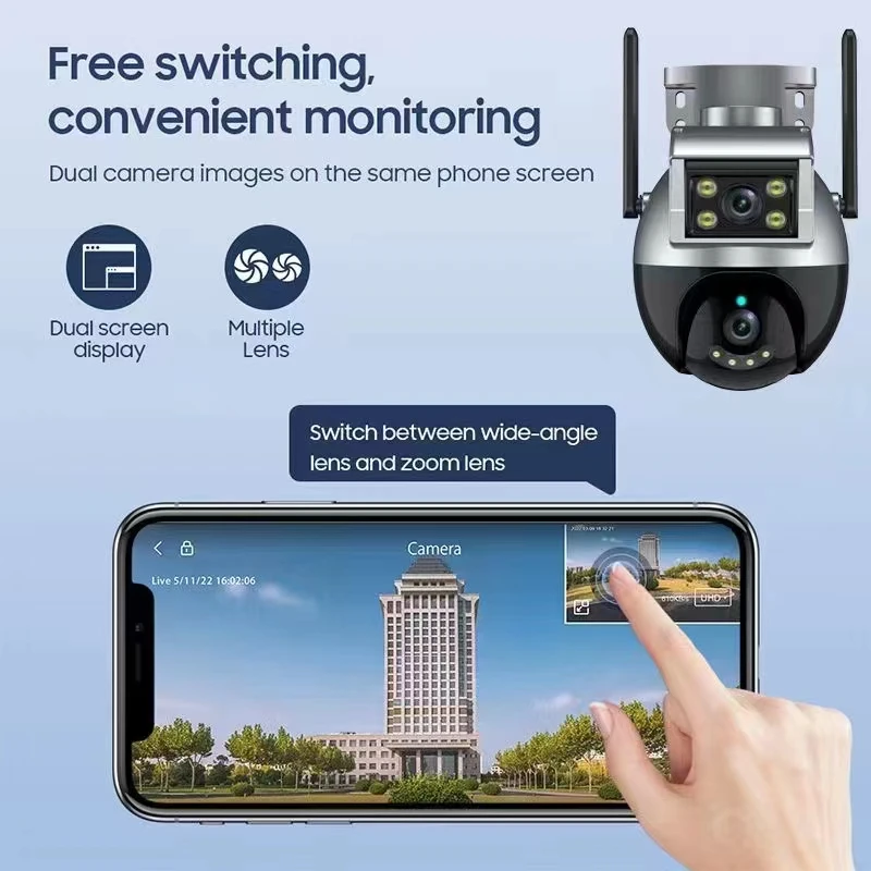 4mp-icam365-app-wireless-ptz-dual-lens-ip-dome-camera-ai-humanoid-detection-full-color-security-cctv-intercom-baby-monitor