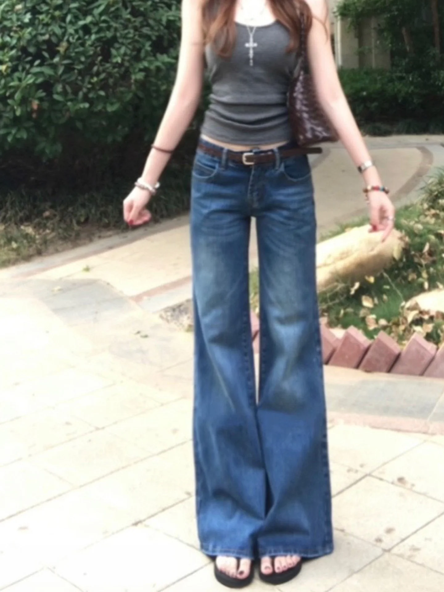 

Американские джинсы с высокой талией, прямые, синие, женские, весенние, новые, суперудобные, утягивающие, широкие джинсовые брюки