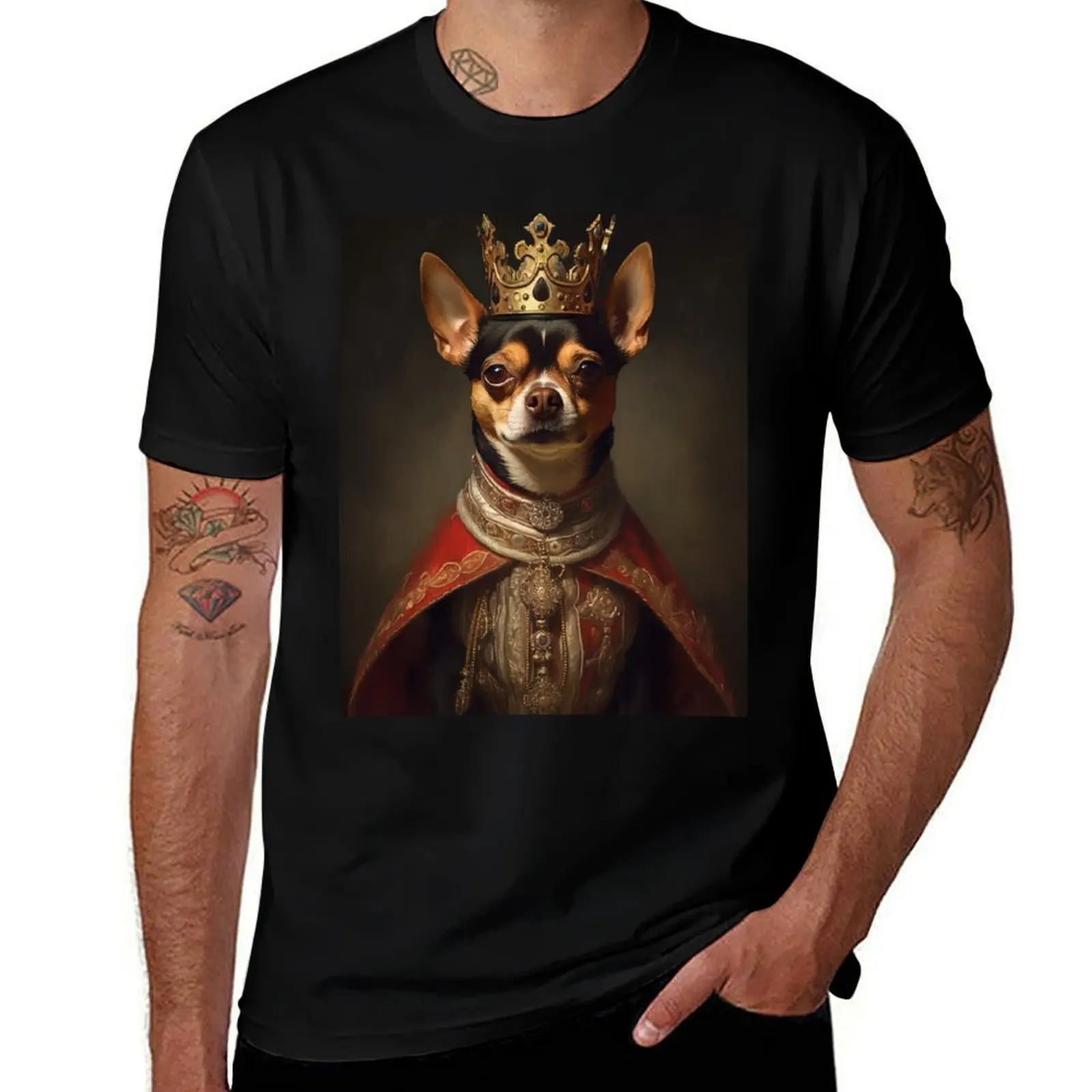 Pawsitively Regal T-Shirt Minimalist Casual Short Sleeve Top T-Shirt