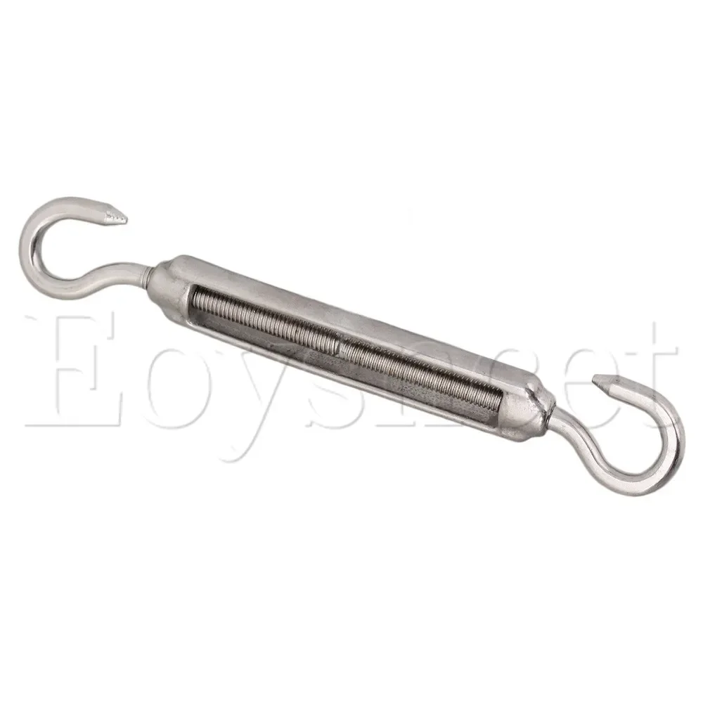 5pcs Silver M5 Hook-to-Hook Turnbuckle - European Style M10 Wire Rope Tensioner